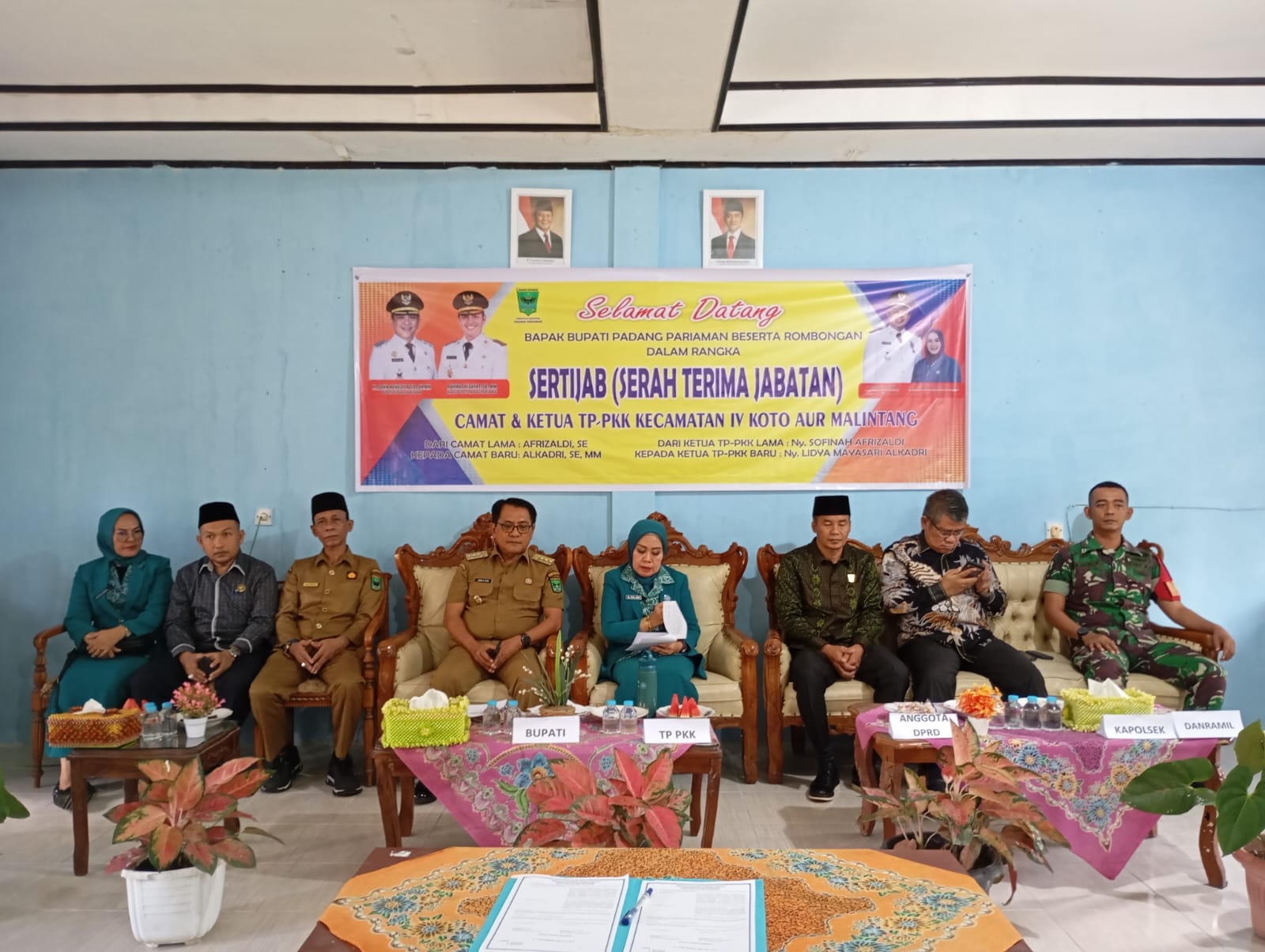 SERAH TERIMA JABATAN CAMAT DAN PELANTIKAN TP PKK KECAMATAN IV KOTO AUA MALINTANG
